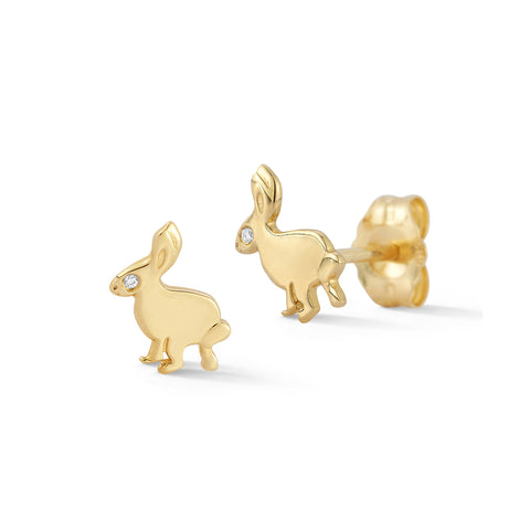Trickster Bunny Diamond Stud Earrings