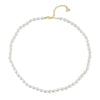 Oval pearl necklace adjustable chain 14k gold Hi June Parker