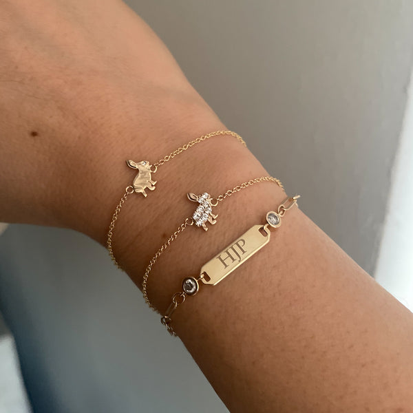 ブレスレット・バングル LAME The Bunny Twins Bracelet BUNNEY】ブレスレット 21cm Curb Change Bracelet Thick B06016