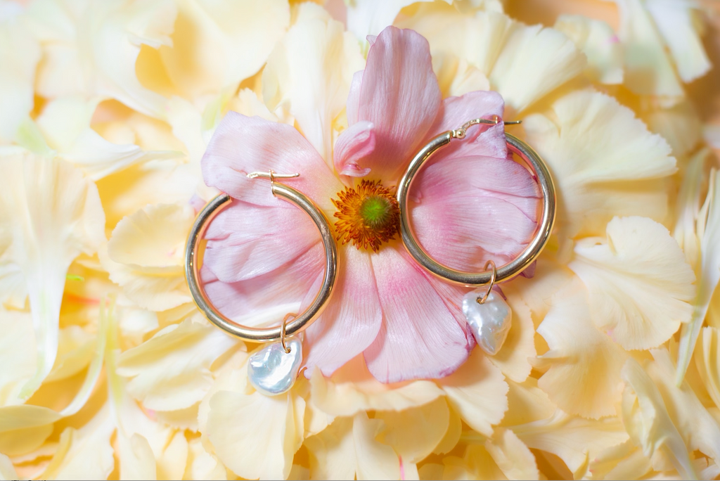Blossom Pearl Hoop Earrings