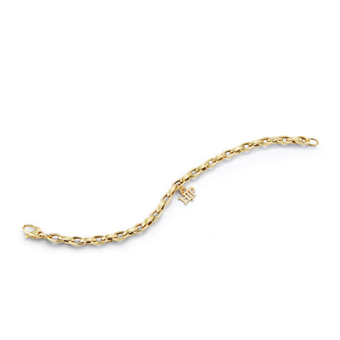 Paperclip chain Bracelet 14k Yellow Gold