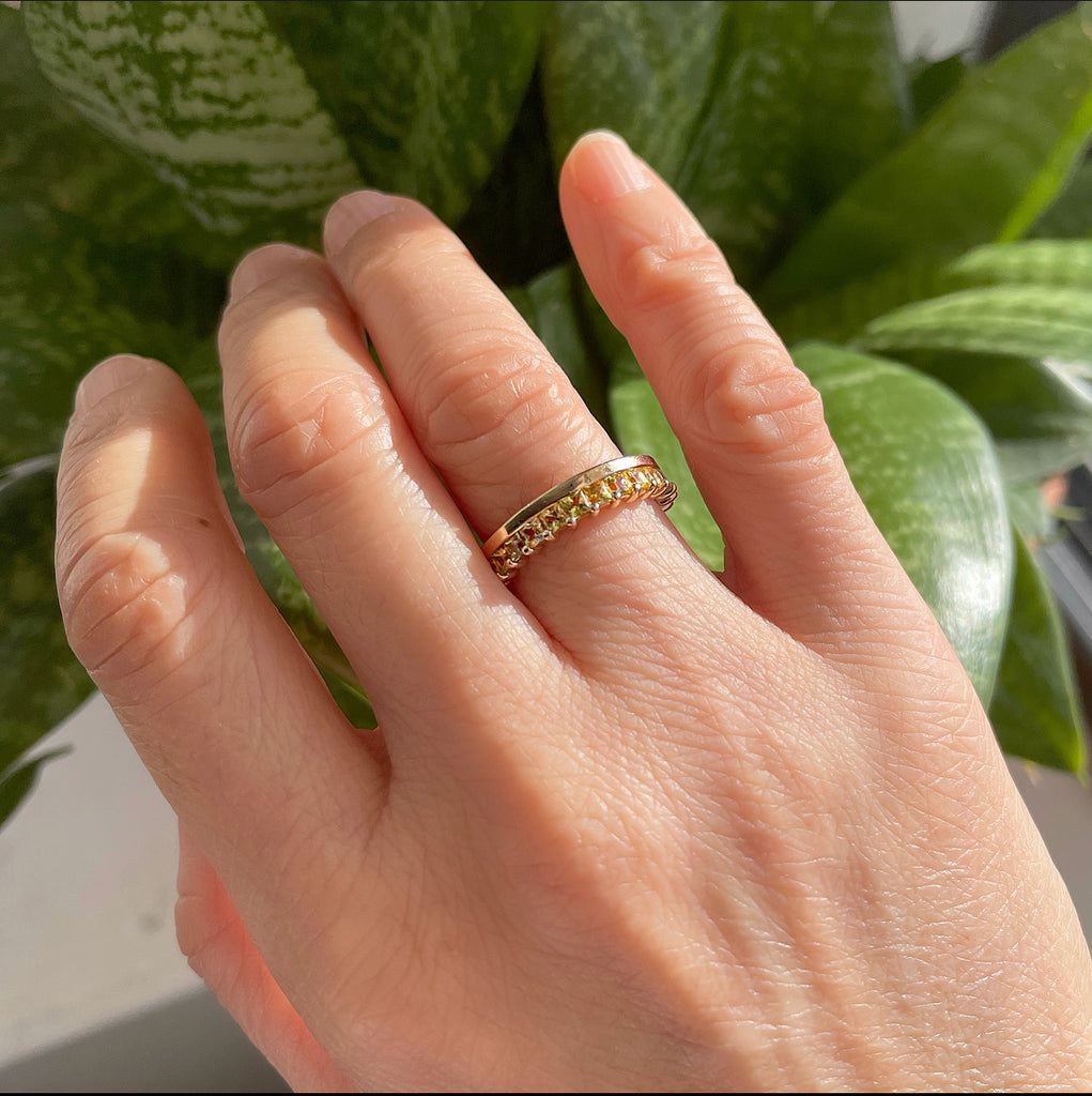 princess cut sapphire eternity band, engagement band, wedding band