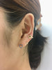 Blue sapphires mini triangle shape stud earing, 14k mini open triangle shape stud earring