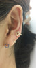 yellow sapphire mini stud earring, 14k gold open shape square stud earring