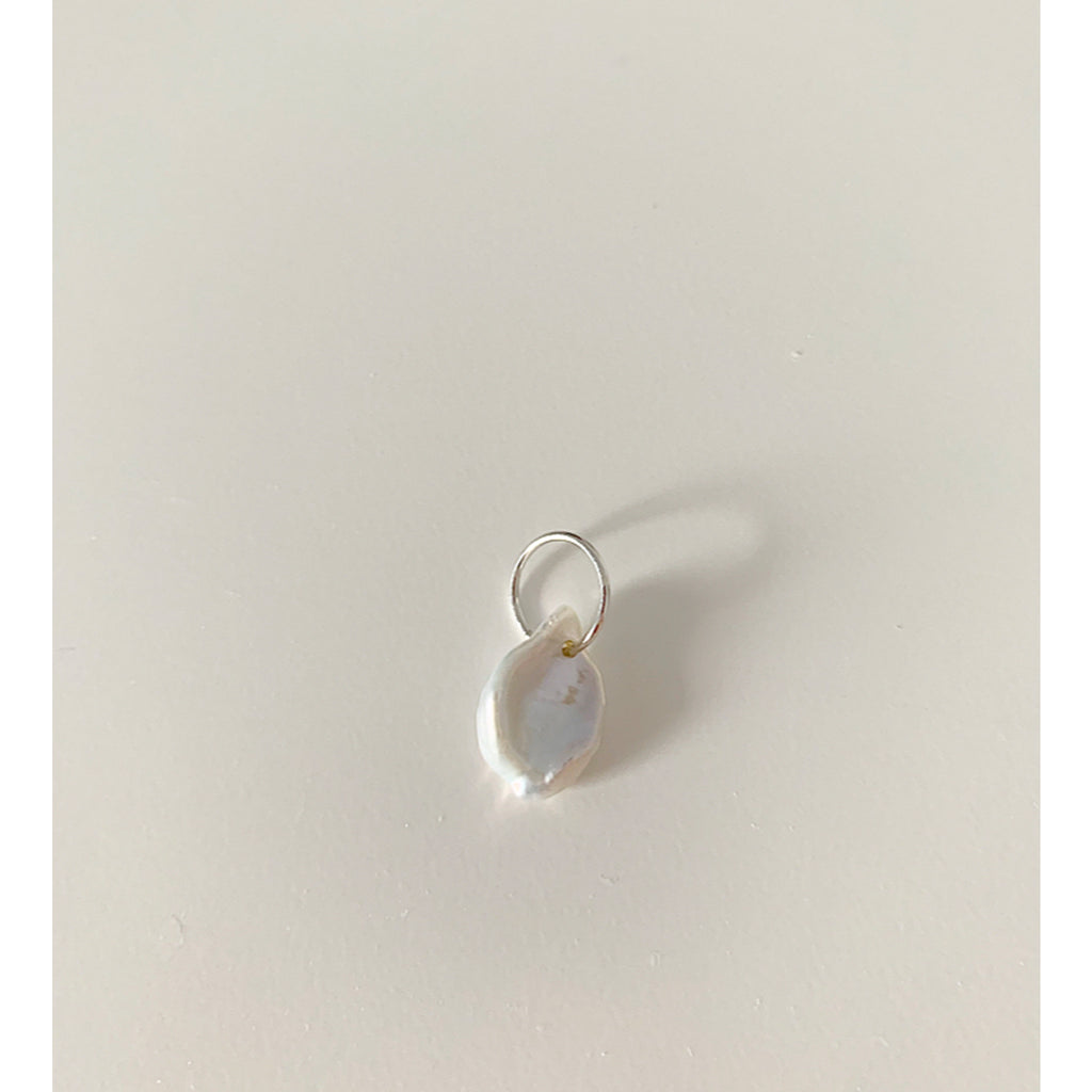 Keshi pearl charm, silver Keshi pearl charm, gifts under $100