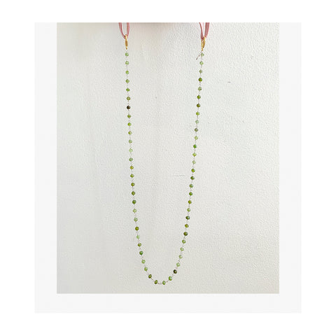 Eye-wear Chain with Chrysoprase stone bead stations