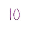 Colorful hoop earrings, purple hoops, bold hoops, sterling silver hoops