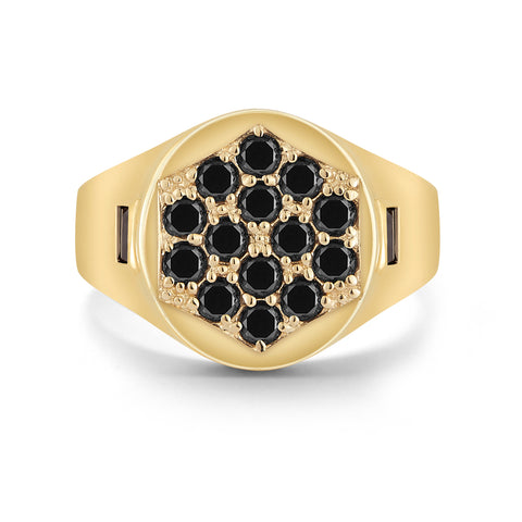 Queens Signet Ring with White Diamond Pavè