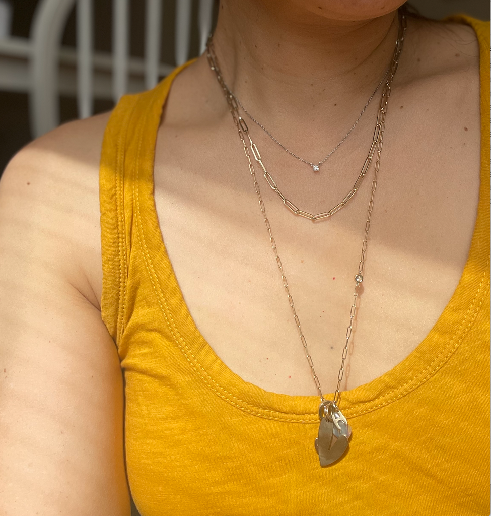 Paperclip chain necklace size small 14k yellow gold Hi June Parker