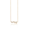 14k yellow gold diamond bar pendant, tapered diamonds chain necklace