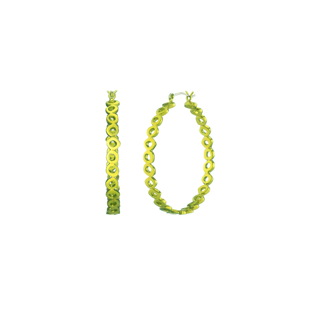 Colorful hoop earrings, neon yellow hoops, bold hoops, sterling silver hoops