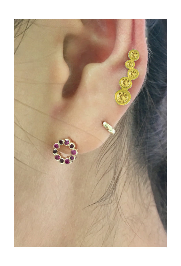 Hi June Parker Yellow Electric 80s Climber Earrings, Yellow Sapphire crawlers