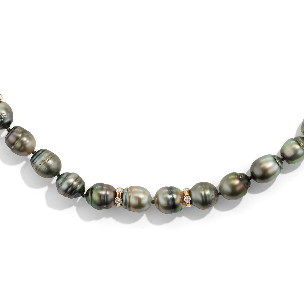 Tahitian pearl 18" with diamond accents Hi June Parker