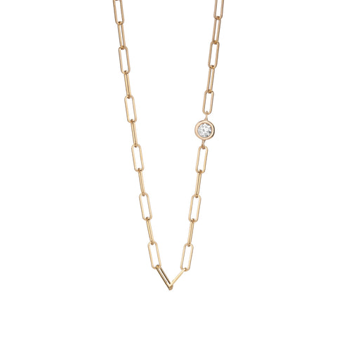 Personalization Silver Necklace with Bezel set Diamond
