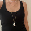 Baroque pearl pendant with inlaid salt pepper diamonds long pendant 14k Gold Hi June Parker