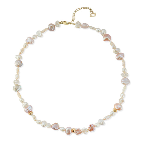 Blossom baroque pearl and chain convertable necklace