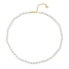 Oval pearl necklace adjustable chain 14k gold Hi June Parker