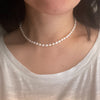 Oval pearl necklace adjustable chain 14k gold Hi June Parker