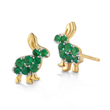 Trickster Bunny Emerald Stud Earrings
