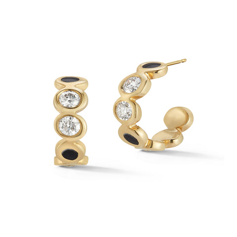 Electric Red Mini 3-stone Single Stud Earring