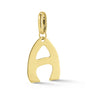 Alphabet letter A charm in 14k Yellow gold with enhancer by Hi June Parker