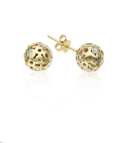 Electric Red Mini 3-stone Single Stud Earring