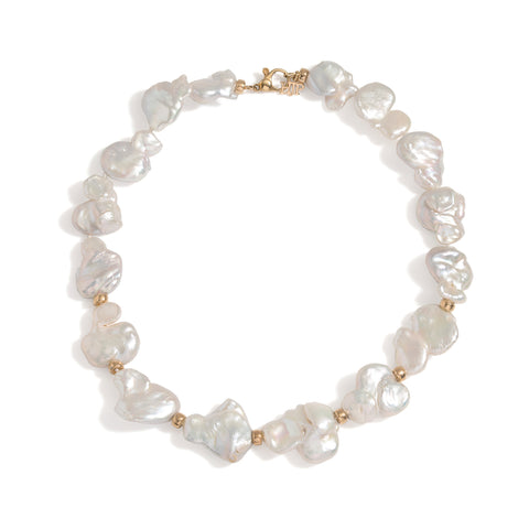 Blossom baroque pearl and chain convertable necklace