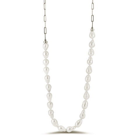 Tahitian Pearl Lariat Necklace with Diamond Baguette