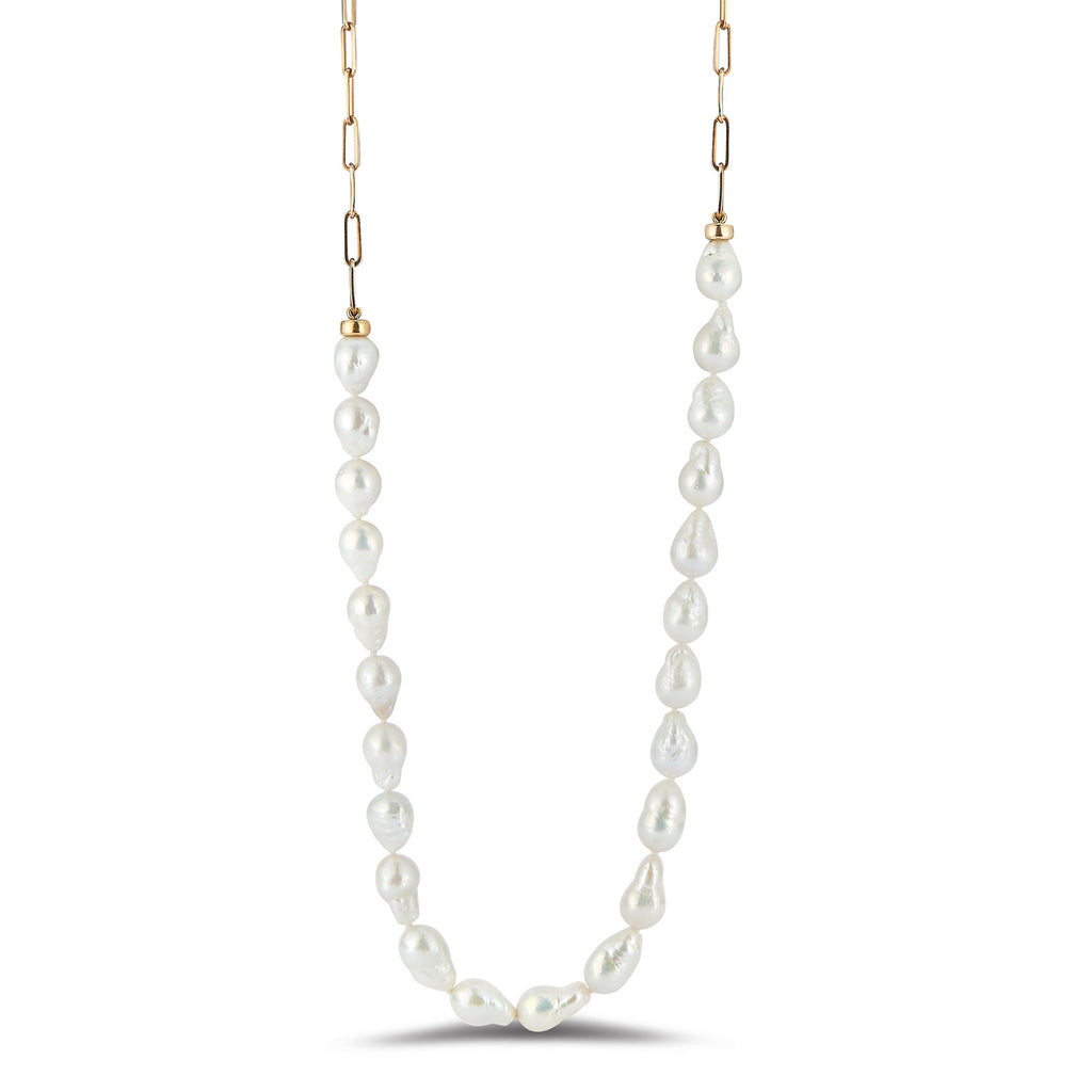 Blossom baroque pearl and chain convertable necklace