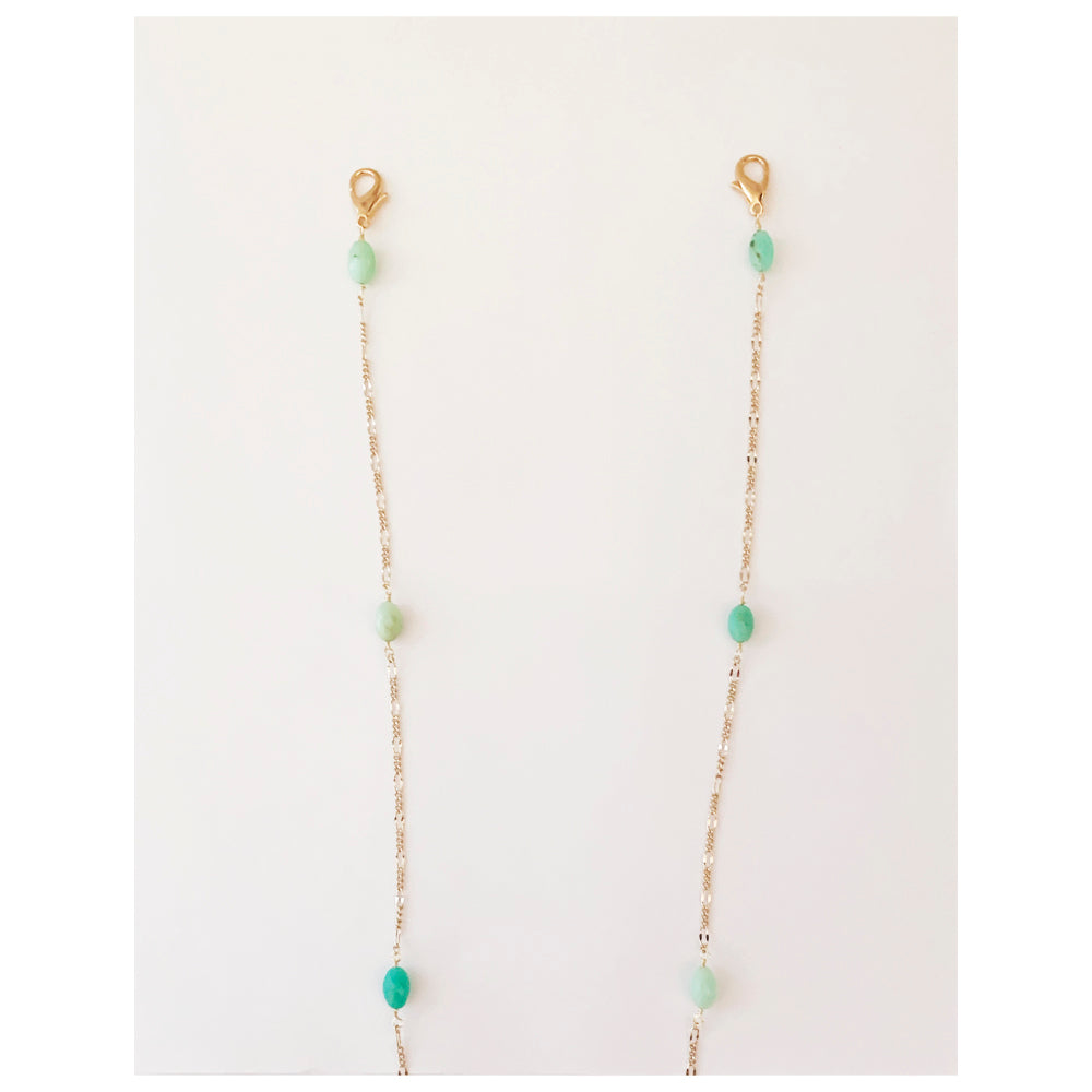 chrysoprase chain, eye-wear and mask chain