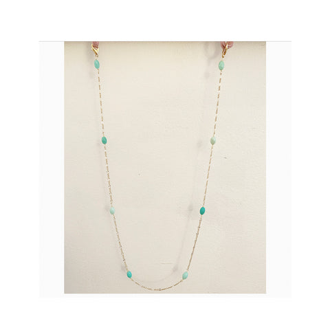 Green Garnet stone sterling silver rosary Eye-wear Chain