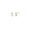 Diamond stud earrings, diamond baguette studs, 14k gold, new york jewelry