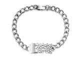 ID curb chain bracelet, Sterling silver curb chain bracelet, Men's chain bracelet