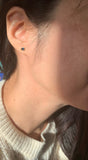 Oval sapphire single stud earring, hi june parker single stud earring