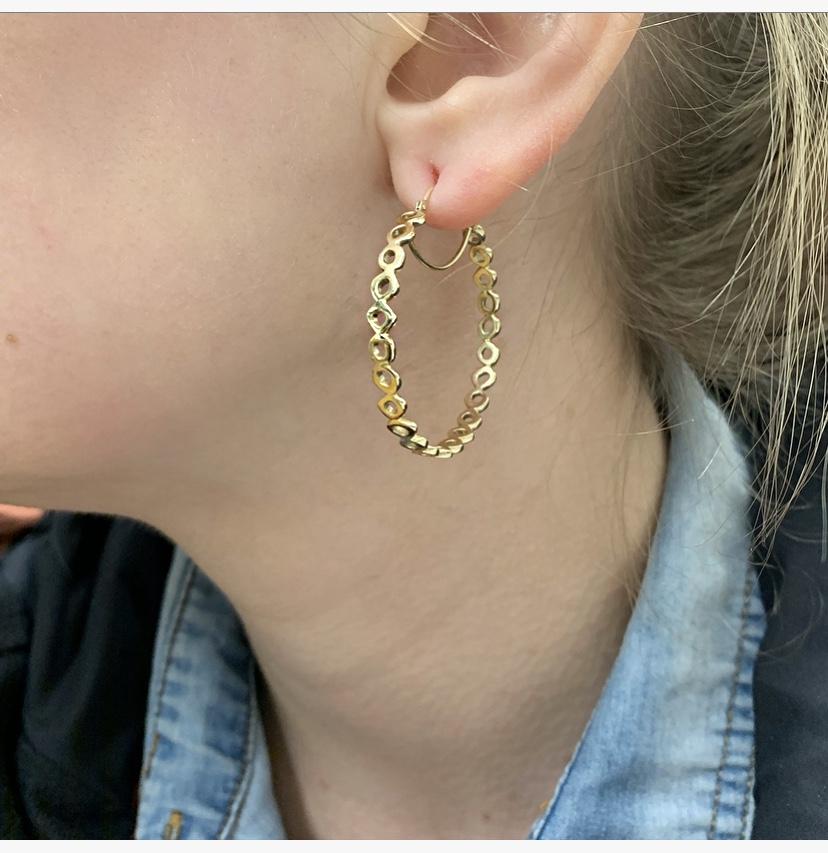Pebbles large gold hoop earrings, Hi June Parker hgold hoop earrings