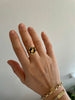 Hi June Parker bunny signet ring with black enamel and diamond baguette side stones