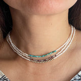 Seedpearl choker with color blocked sapphire and ruby beads Hi June Parker