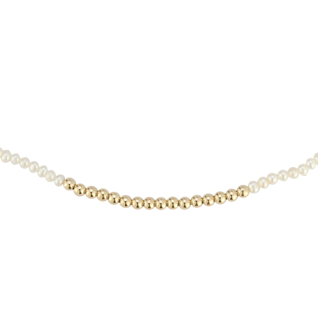 seedpearl choker with gold beads 14k Hi June Parker