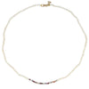 Seedpearl choker with color blocked sapphire and ruby beads Hi June Parker