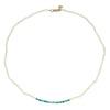 color blocked seed pearl and turquoise bead choker Hi June Parker