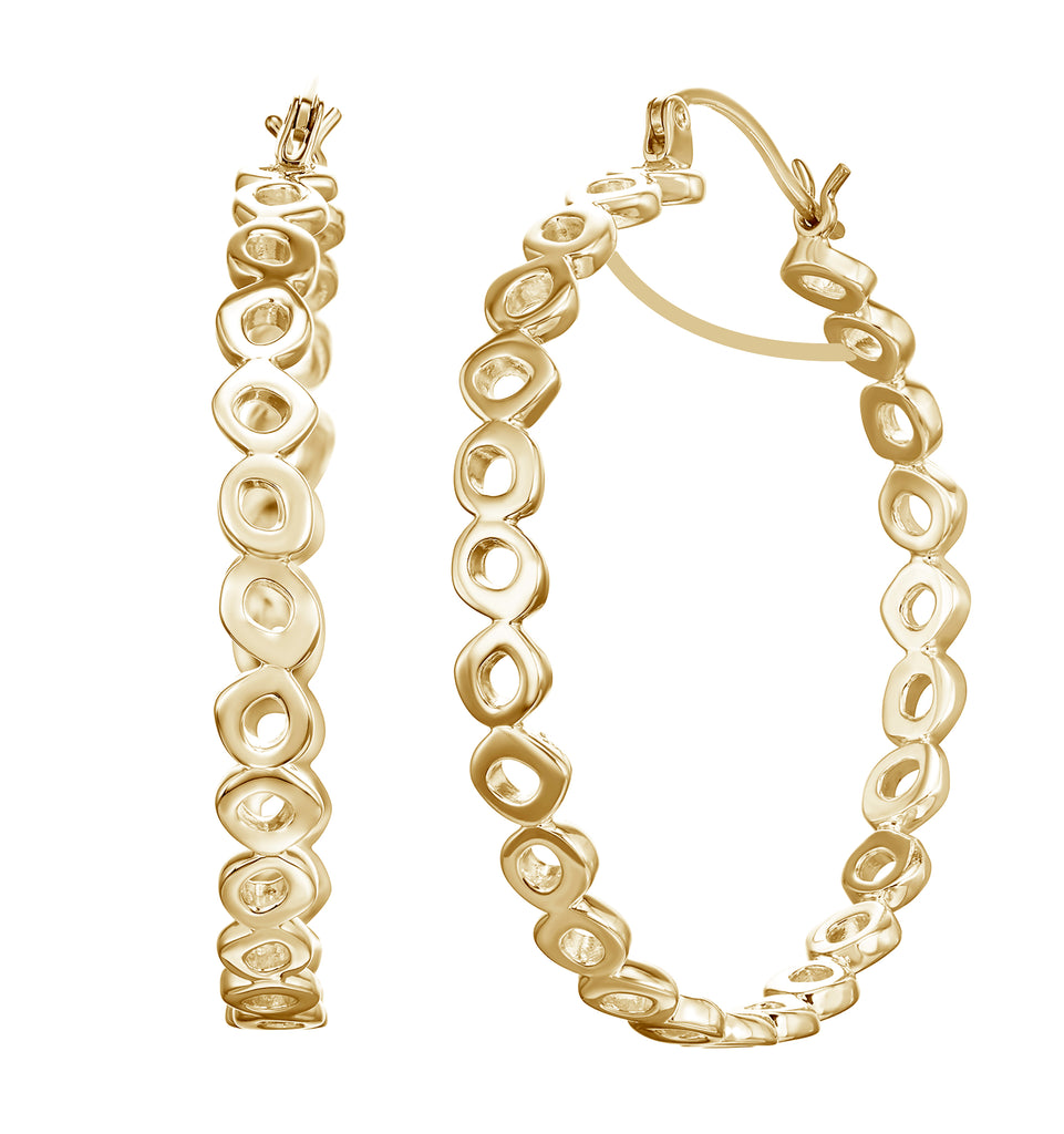 Pebbles large hoop earrings, 14k gold hoops, Hi June Parker gold hoop earrings