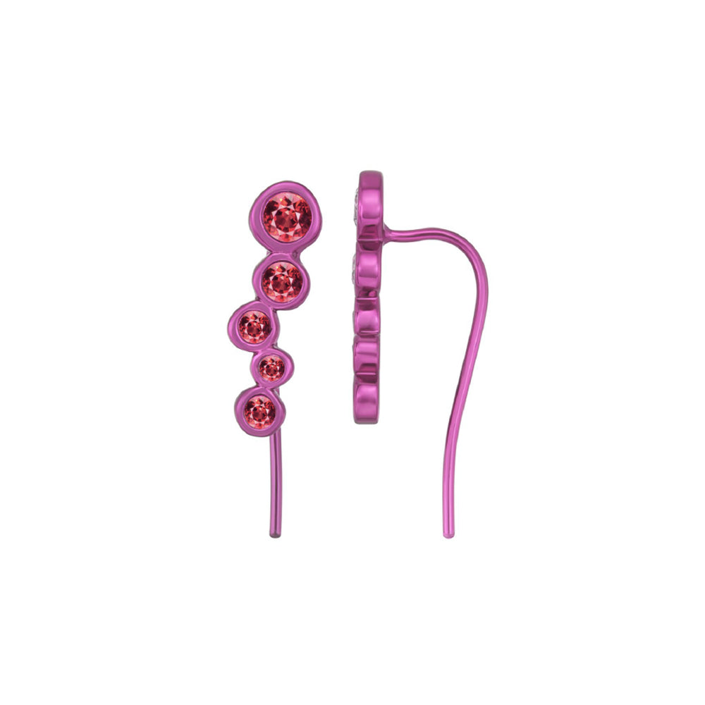 Hi June Parker Pink Climber earrings with Rubies, Electric 80s Collection Shadows climber earrings
