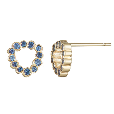 Electric Red Mini 3-stone Single Stud Earring