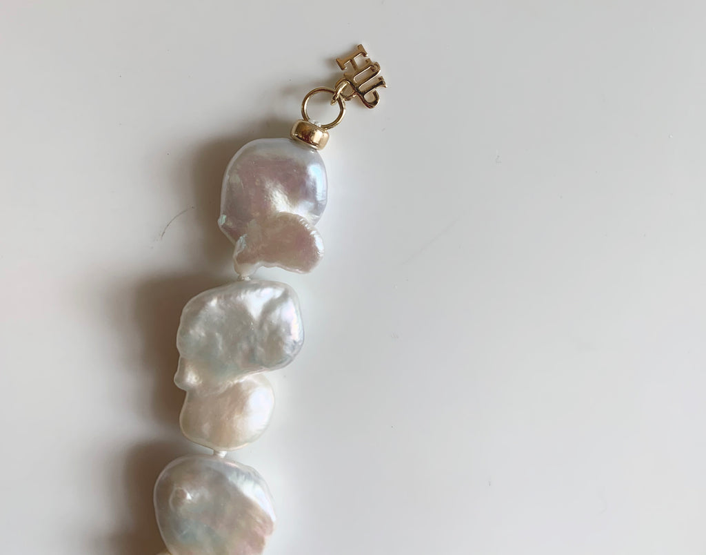 White Freshwater Keshi Pearl Necklace