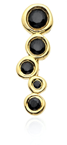 Electric Red Mini 3-stone Single Stud Earring