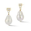 Mana baroque pearl and baguette diamond earrings Hi June Parker
