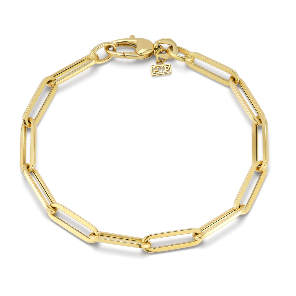 Medium size paperlip chain bracelet 14 yellow gold Hi June Parker