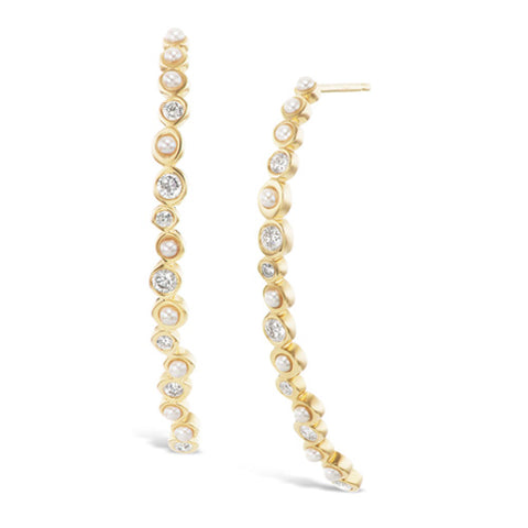 Swing Pearl Cluster Threader Earrings