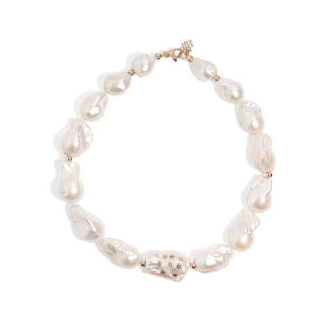 Blossom baroque pearl and chain convertable necklace