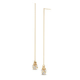 Petal pearl chain threaders with diamond charm 14k gold Hi June Parker 